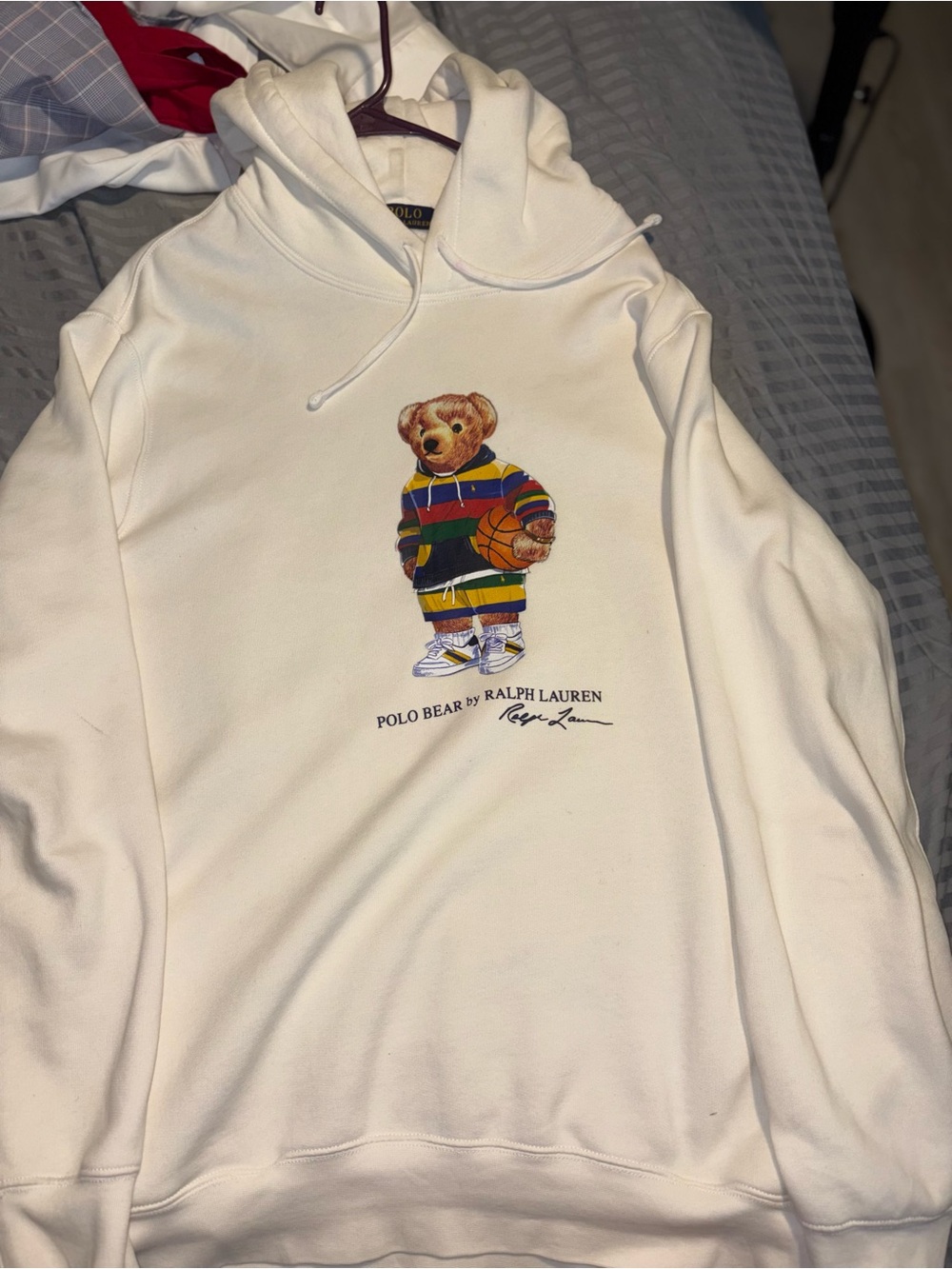 Polo by Ralph Lauren White Hoodie with Polo Bear Graphic